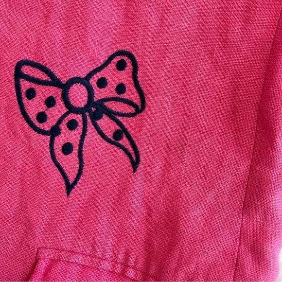 Vintage 80s‎ / 90s bright pink oversized blazer with embroidered  bow detail M - Picture 10 of 13
